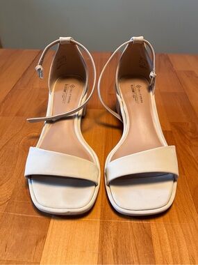 Call It Spring Cream Ankle-Strap Block Heel Sandals